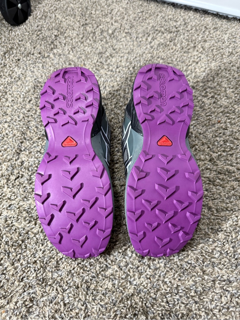 Salomon Women's Gray and Purple Athletic Shoes - Picture 4 of 5